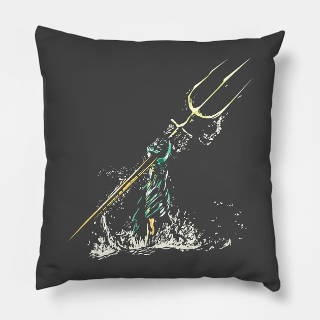 a tide is coming (splash!) Pillow by k4k7uz