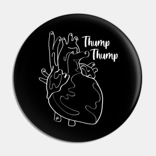 Thump Thump Simple Line Art Pin