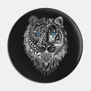 Geometric Tiger (Black) Pin