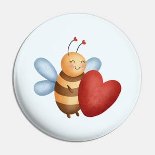 Cute Bee With Heart Pin