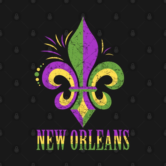 Distressed New Orleans Fleur De Lis long by wonderws