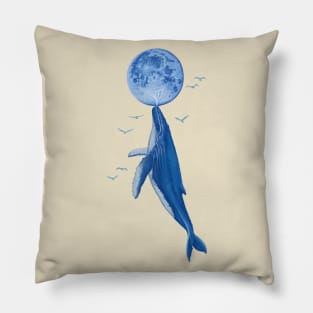 Blue surrealist Pillow