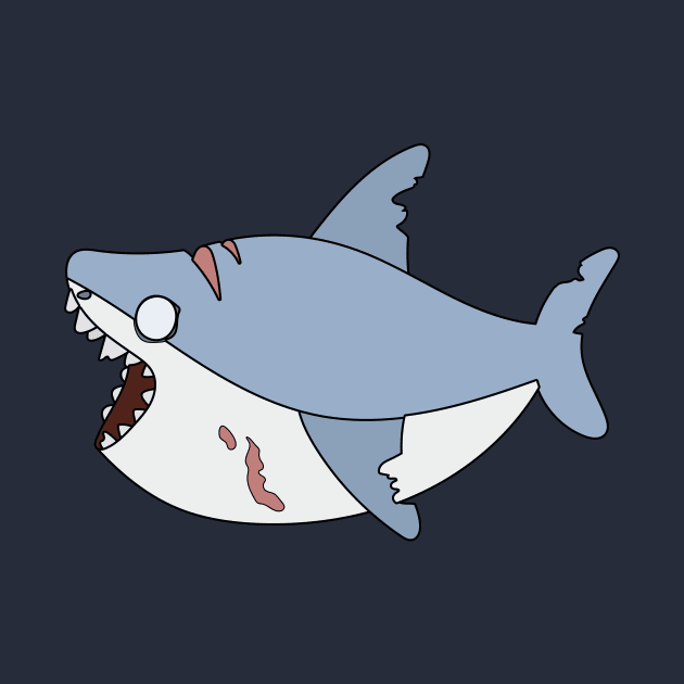 Zombie Shark Cartoon // Funny Halloween Zombie by SLAG_Creative