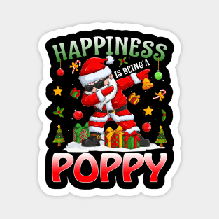 Happiness Is Being A Poppy Santa Christmas Magnet