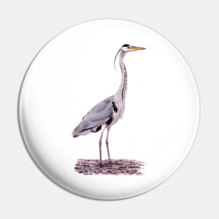 Grey Heron Pin