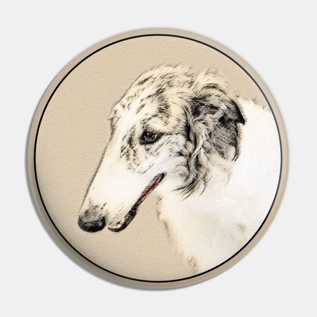 Borzoi (Silver Brindle) Pin by Alpen Designs