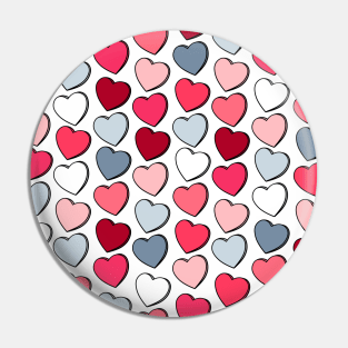 Love heart pattern pink &amp; grey Pin