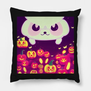 bee and puppycat halloween Pillow