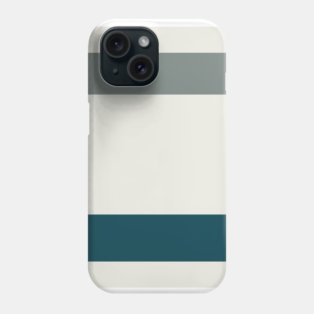 A super combination of Dark Teal, Light Grey, Neon Tangerine and Trolley Grey stripes. Phone Case by Sociable Stripes