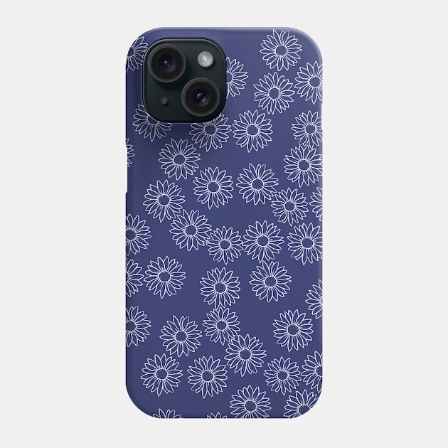 Vintage Blue Daisy Pattern Phone Case by bubbsnugg