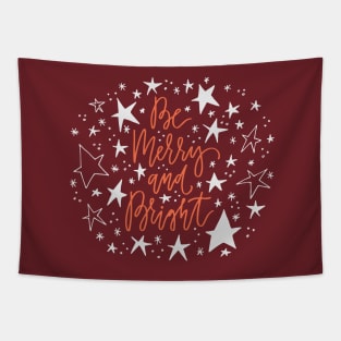 merry and bright with stars Tapestry