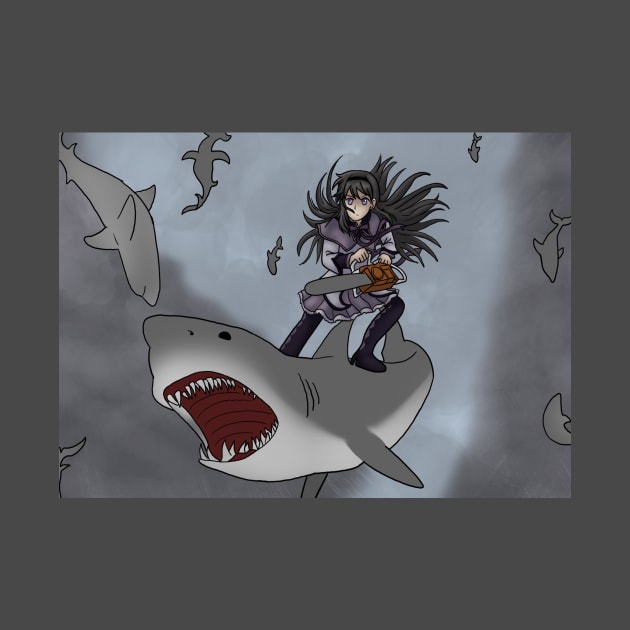 Homura VS Sharknado by Cardcaptorkatara