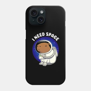 I need space Capybara Astronaut Costume Phone Case