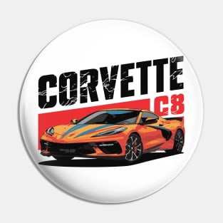 Corvette C8 Vintage Car Pin