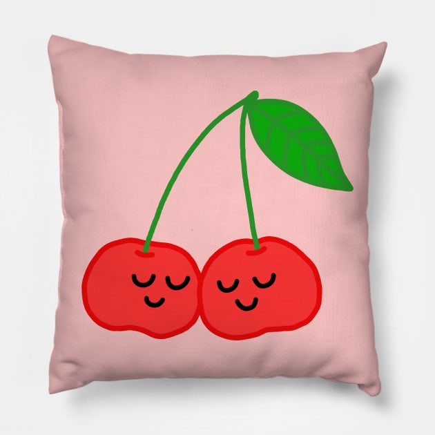 Cherries in Love Pillow by Ashleigh Green Studios