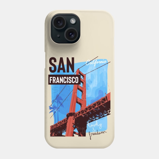 San Francisco bridge Phone Case by Mako Design 