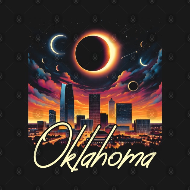 Oklahoma Solar Eclipse 2024 Starry Night, Solar Eclipse 2024 by click2print