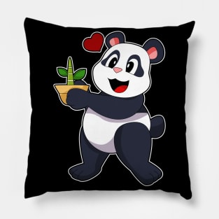 Panda with Bamboo Flower Pillow