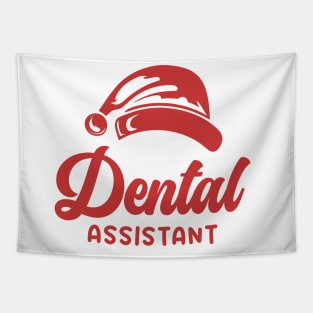 Dental Assistant Christmas Red Text Tapestry