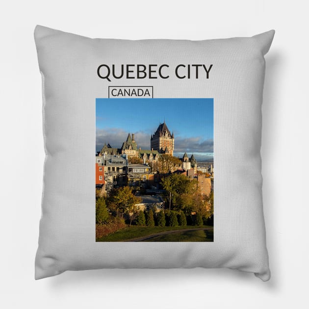 Quebec City Canada Chateau Frontenac Gift for French Canadian Canada Day Present Souvenir T-shirt Hoodie Apparel Mug Notebook Tote Pillow Sticker Magnet Pillow by Mr. Travel Joy