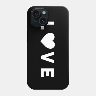 Love lettering design with heart as O  in white Phone Case