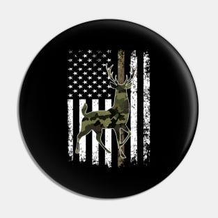 American Flag Camouflage Camo Whitetail Pin