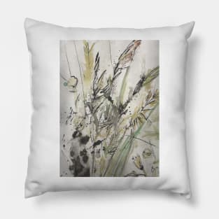 English Summer meadow, grasses, flowers design Pillow