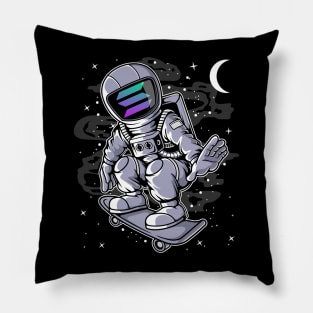 Astronaut Skate Solana SOL Coin To The Moon Crypto Token Cryptocurrency Blockchain Wallet Birthday Gift For Men Women Kids Pillow