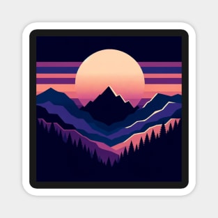 Twilight Serenity: Peaks under the Pastel Sky Magnet