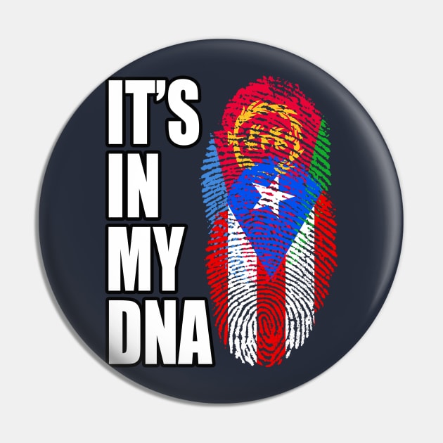 Puerto Rican And Eritrean Mix DNA Flag Heritage Pin by Just Rep It!!