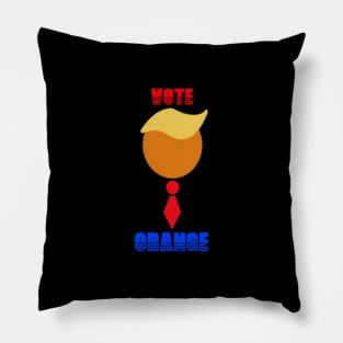 Vote Orange: Trump Hair and Tie Design Pillow
