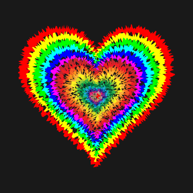 Tie Dye Rainbow Heart - Rainbows - Body Niemowlęce | TeePublic PL