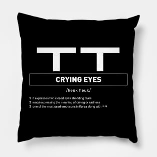 Funny Korean Slang Crying Eyes Pillow