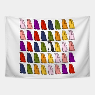 Birds Colorful Penguins Waddle Tapestry