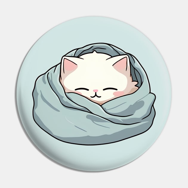 Cute cat sleeping Pin by InkPulse