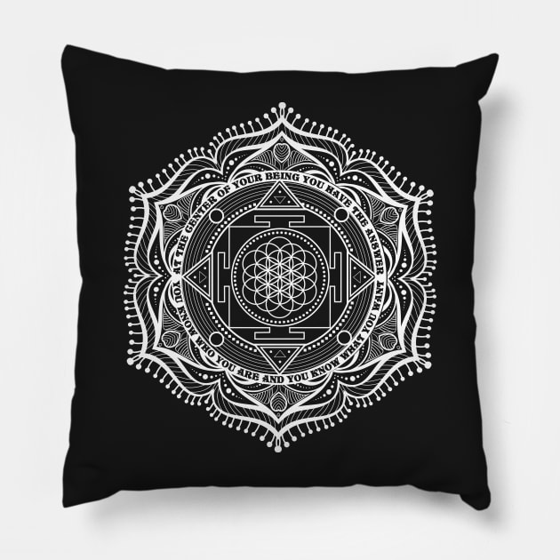 At The Center of Your Being - Lao Tzu Tao Te Ching Mandala Pillow by LaoTzuQuotes