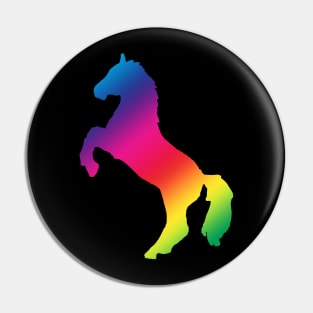 Rainbow high rearing horse Pin