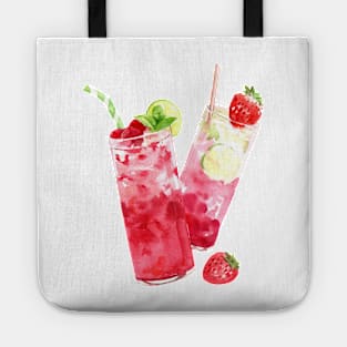 Watercolor Strawberry Lemonade Tote