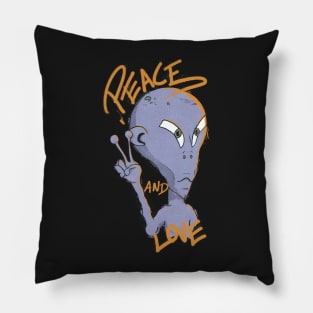 I Have Brought Peace And Love Alien Illustration Pillow