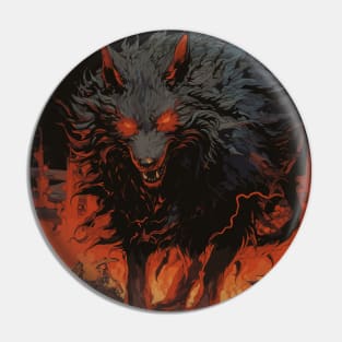 Black Wolf Demon Pin