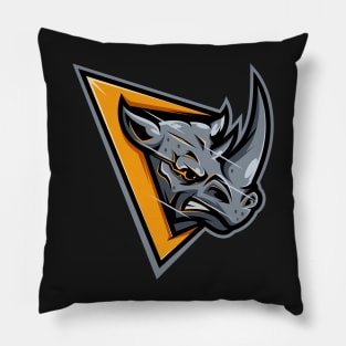 Angry rhino character design Pillow