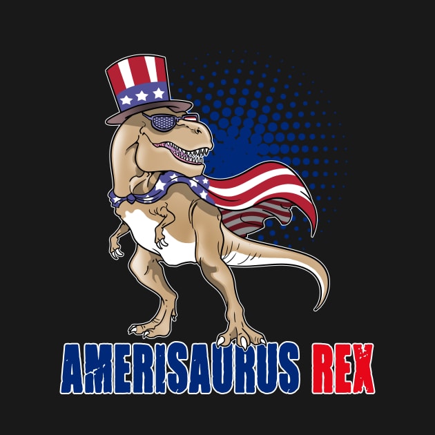 Amerisaurus Rex T-Rex Dinosaur 4th Of July by ModernMode