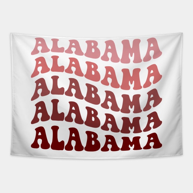 University of Alabama retro wave font Tapestry by Violet Ray Design