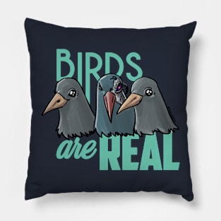 Birds Are Real - Teal Pillow