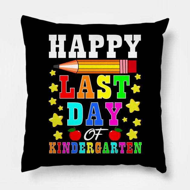 Happy Last Day Of Kindergarten Graduation Teacher Students Pillow by Xonmau