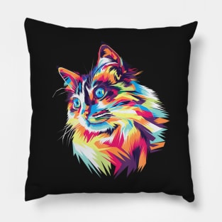 Colorful Cat Pillow