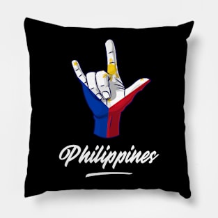 I Love You Philippines Hand Gesture Cute Gift Women Men Pillow