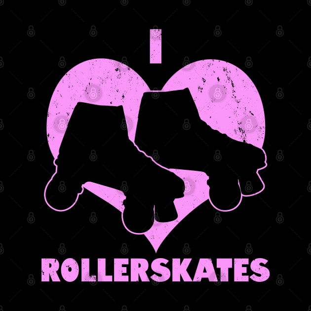 I Love Rollerskating 70's 80's Retro Vintage Gift For Rollerskate Lovers by BoggsNicolas