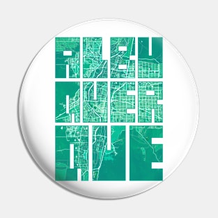 Albuquerque, New Mexico, USA City Map Typography - Watercolor Pin