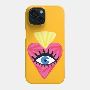 Cute mexican sacred heart milagrito adorable evil eye kawaii heart pattern decoration Phone Case